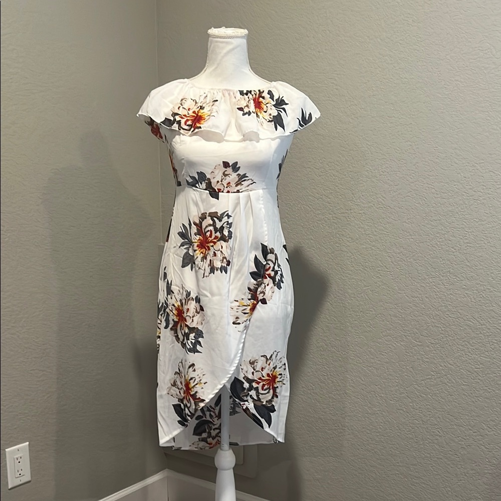 Floral White Dress